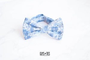 light blue whimsy floral bow tie