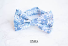 Load image into Gallery viewer, light blue whimsy floral bow tie