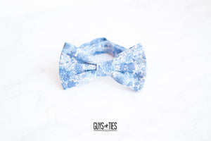 light blue whimsy floral bow tie