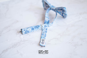 light blue whimsy floral bow tie