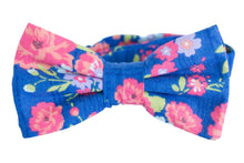 Load image into Gallery viewer, blue floral bow tie