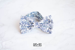 dusty blue floral bow tie