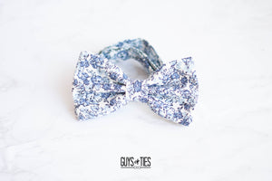 dusty blue floral bow tie