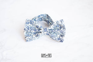 dusty blue floral bow tie