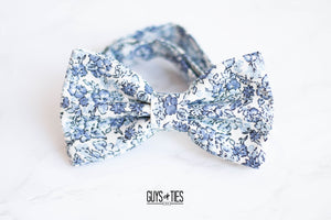 dusty blue floral bow tie