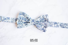 Load image into Gallery viewer, dusty blue floral bow tie