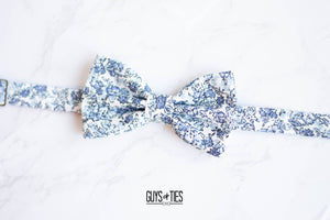 dusty blue floral bow tie