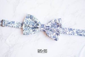 dusty blue floral bow tie