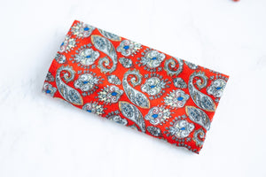 bright red paisley bow tie