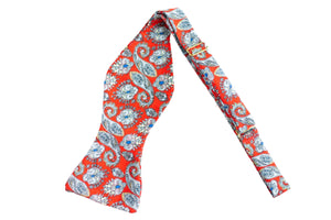 red paisley self tie bow tie