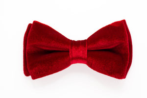 classic red velvet dog bow tie