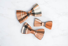 Load image into Gallery viewer, orange plaid dog bow tie