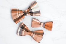 Load image into Gallery viewer, orange plaid dog bow tie