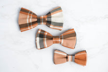 Load image into Gallery viewer, orange plaid dog bow tie