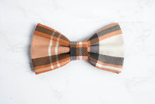 Load image into Gallery viewer, orange plaid dog bow tie