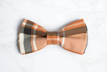 Load image into Gallery viewer, orange plaid dog bow tie