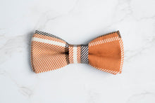 Load image into Gallery viewer, orange plaid dog bow tie