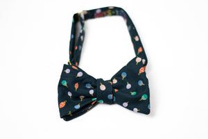 navy blue novelty Christmas self tie bow tie