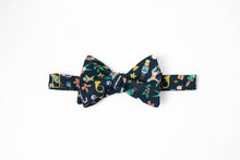 Load image into Gallery viewer, navy blue novelty Christmas self tie bow tie