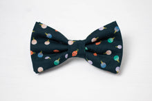 Load image into Gallery viewer, Christmas dog bow tie | festive holiday print on dark navy