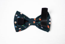 Load image into Gallery viewer, Christmas dog bow tie | festive holiday print on dark navy