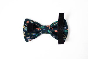 Christmas dog bow tie | festive holiday print on dark navy