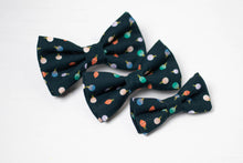 Load image into Gallery viewer, Christmas dog bow tie | festive holiday print on dark navy