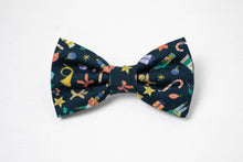 Load image into Gallery viewer, Christmas dog bow tie | festive holiday print on dark navy