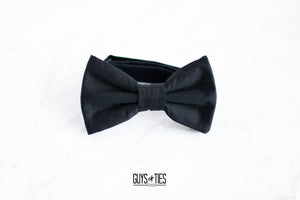 classic solid black bow tie