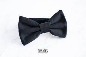 classic solid black bow tie