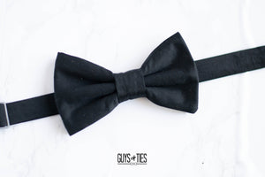 classic solid black bow tie