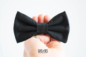 classic solid black bow tie