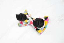 Load image into Gallery viewer, colorful geometric dog bow tie