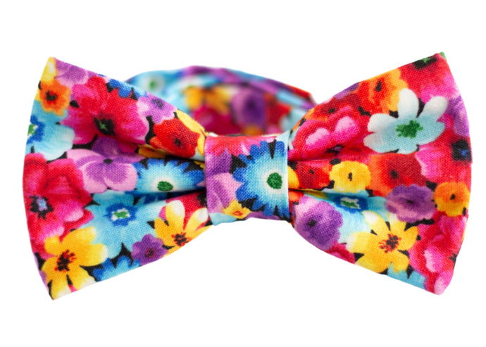 colorful floral bow tie