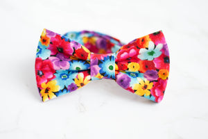 rainbow floral bow tie