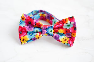 rainbow floral bow tie