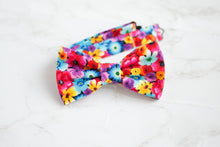 Load image into Gallery viewer, rainbow floral bow tie