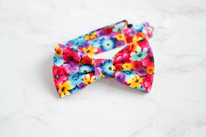 rainbow floral bow tie