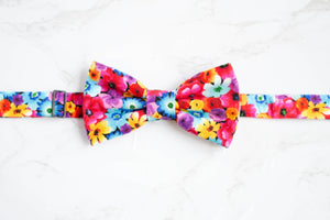 rainbow floral bow tie