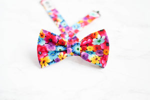 rainbow floral bow tie