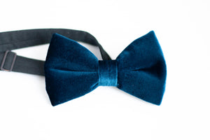 teal velvet bow tie