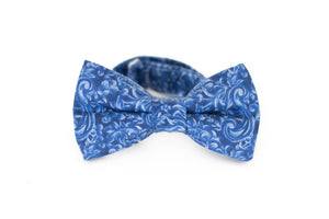 blue paisley floral bow tie