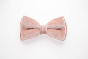 dusty rose velvet dog bow tie