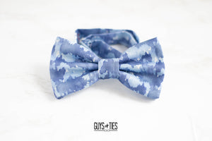 dusty blue gray smudge bow tie