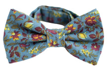Load image into Gallery viewer, blue floral bow tie