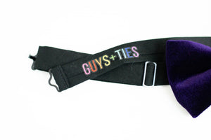 eggplant purple velvet bow tie