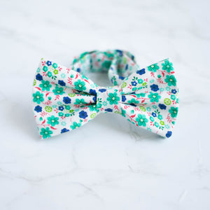 vintage green mini floral bow tie