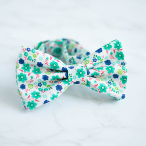 vintage green mini floral bow tie