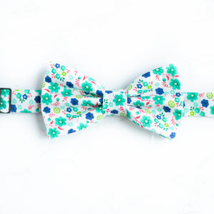 vintage green mini floral bow tie