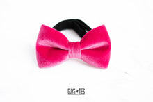 Load image into Gallery viewer, hot pink velvet bow tie | adult and kids